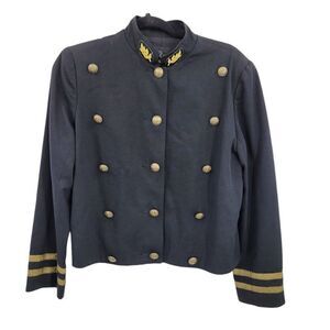 Vtg 80's Carole Little Blazer Womens S Military Michael Jackson Black‎